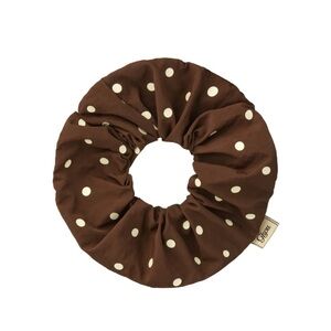 GISOU BRAND NEW BROWN POLKA DOT SCRUNCHIE